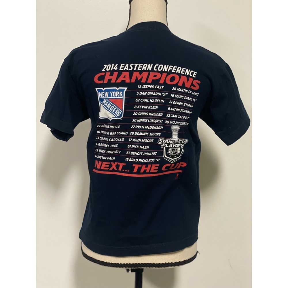 Kids Reebok NY Rangers 2014 Eastern Conference Championship T-Shirt Blue Size M - Picture 6 of 6